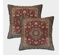 Persian Rug-traditional Ornate Design Pillow Covers 2 Pack Cozy Pillowcases Art Cushion Case with Zipper Decorative Sofa for Living Room Bedroom 40x40cm