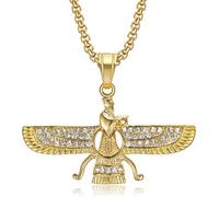 Persian Zoroastrian Pendant Necklace with Dazzling Diamonds Elegant Jewelry for Spiritual Beliefs Unique Gift for Women Stylish Fashion Accessories Ideal for Everyday Wear