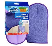 persik Pure-Sky Ultra Microfiber Cleaning Glove - JUST ADD Water No Detergents Needed - 2-in1, Combination for Glass and Multipurpose - Streak Free Magic Window Polishing Glove - Removes Stains, Dust