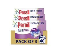 Persil 3 in 1 Colour Protect Laundry Washing Capsules keeps colours bright with recyclable, plastic-free box* 3x 40 capsules (120 washes)