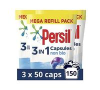 Persil 3 in 1 Non Bio Laundry Washing Capsules removes stains first time for washing that's gentle next to sensitive skin 3x 50 capsules (150 washes)