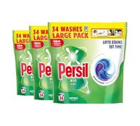 Persil Bio Laundry Capsules Fast Dissolving Washing Pods 102 Washes 3 Pack - Biological Laundry Detergent Capsules for Tough Stains & Fresh Laundry