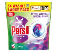 Persil Colour 4-in-1 Laundry Capsules, 34 Washes - Fast-Dissolving, Revives Colours & Smooths Fibres^ Even in Quick & Cold Washes