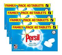 Persil Laundry Tablets Family Pack Gentle next to Skin Touch on Stains New Concentrated Formula for Effortless Laundry, Non-Bio 40 tablets, 20 Wash 1.2KG Pack of 4