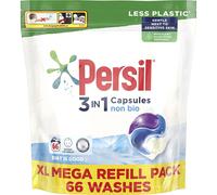 Persil Non Bio 3 in 1 Laundry Detergent Washing Pods Mega Refill Pack (66 Wash) Upto Huggably Soft for Sensitive Skin with Comfort freshness