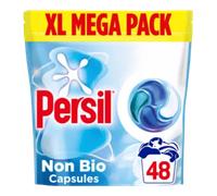 Persil Non Bio 4-in-1 Laundry Capsules 48 Washes | Gentle next to sensitive skin, removes tough stains, nano-power technology, fast dissolving, effective in quick & cold washes
