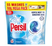 Persil Non Bio 4-in-1 Laundry Capsules, 55 Washes - Fast-Dissolving, Gentle Next to Sensitive Skin, Lifts Stains 1st Time Even in Quick & Cold Washes
