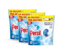 Persil Non Bio Laundry Capsules Fast Dissolving Washing Pods 204 Washes 3 Pack - Sensitive Skin Laundry Detergent Capsules for Deep Cleaning & Freshness