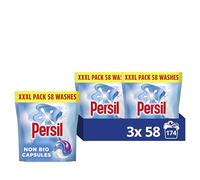 Persil Non Bio laundry capsules gentle next to sensitive skin 3 in 1 Washing Capsules for outstanding stain removal in quick & cold washes 58 washes - case pack of 3