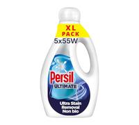 Persil Ultimate Ultra Stain Removal Non Bio Liquid Detergent outstanding stain removal, dermatologically tested gentle next to sensitive skin 55 washes (1.485 L) - Pack of 5