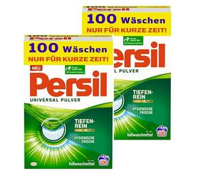 Persil Universal powder detergent 200 (2 x 100) washing loads, full detergent with deep purity plus technology combats the most stubborn stains for radiant purity