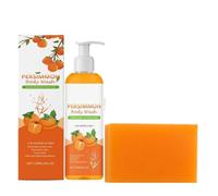 Persimmon Body Wash and Persimmon Soap Bar Set, Natural Persimmon Soap Body Wash, for Strong Odor Smell Remove, Fresh Scent, Deeply Cleansing, Skincare Bath for Women & Men (1)