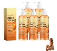 Persimmon Body Wash, Body Wash for Old People Smell, 100ML (5PCS) | Moisturising Body Wash for Strong Body Odor, Persimmon and Green Tea Extracts, for Men and Women Daily Shower Use.