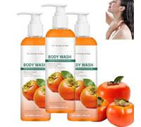 Persimmon Body Wash for Body Odor, Anti-Odor Deodorant Persimmon Body Wash for Strong Smell, Purifying Deodorizing Cleanser, Cleansing & Moisturizing Body, Long-Lasting Freshness (3pcs)