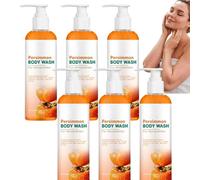 Persimmon Body Wash for Body Odor Control - Natural Deodorant Soap for Eliminating Odor - Underarms, Intimate Inner Thigh, Bikini Area, Smelly Feet - Purifying Deodorizing Soap (6pcs)