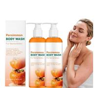 Persimmon Body Wash for Body Odor Control - Natural Deodorant Soap for Eliminating Odor - Underarms, Intimate Inner Thigh, Bikini Area, Smelly Feet - Purifying Deodorizing Soap (2pcs)