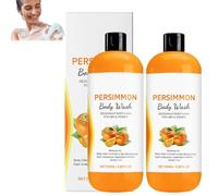 Persimmon Body Wash for Body Odor Controlling, Natural Deodorant Wash, Deeply Cleansing & Moisturizing, Fresher Scent, Gentle Ingredient Persimmon Extraction Oil for Women (2pcs)