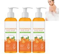 Persimmon Body Wash for Body Odor, Natural Persimmon for Old People Smell, Natural Deodorant Body Wash for Strong Odor Smell Remover, Fresher Scent, Deeply Cleansing & Moisturizing Body (3pcs)