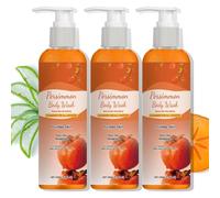 Persimmon Body Wash for Old People Smell, Anti-Odor Deodorant Bar Soap Persimmon Body Wash for Nonenal Strong Odor Smell Remove, Deep Cleansing Hydrating Body Washs for Men Women (3)