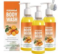 Persimmon Body Wash for Old People Smell, Anti-Odor Deodorant Bar Soap Persimmon Body Wash for Strong Odor Smell Remover, Deeply Cleansing & Moisturizing Body (3pcs)