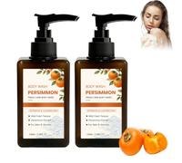 Persimmon Body Wash for Old People Smell,Mild Refreshing Shower Gel,Gentle Hydrating for Senior Dry Aging Skin, Daily Full Body Odor Control (2 pcs)