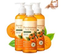 Persimmon Body Wash for Old People Smell, Persimmon Shower Gel, Natural Extract Japanese Persimmon Soap, Natural Deodorant Bar Soap for Strong Odor Smelly Feet Remove, Long Lasting Freshness (3PC)