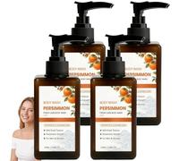 Persimmon Body Wash for Old People Smell, Purifying Deodorizing Nonenal, Gentle Shower Gel for Sensitive Skin, Body Wash for Fresh Skin & Body Odor, Natural Body Odor Eliminator, Rich Lather (4pcs)