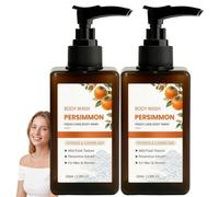 Persimmon Body Wash for Old People Smell, Purifying Deodorizing Nonenal, Gentle Shower Gel for Sensitive Skin, Body Wash for Fresh Skin & Body Odor, Natural Body Odor Eliminator, Rich Lather (2pcs)