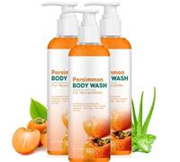 Persimmon Body Wash for Strong Odor Control, Natural Persimmon Soap Bar Old People Smell Remover, Nonenal Eliminator Purifying & Deodorizing Wash, Citrus Scent (3PC)