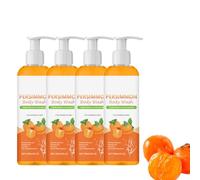 Persimmon Body Wash, Gently cleanses, refreshes and moisturizes, Suitable for daily care for all skin, Naturally odor purifying and deodorizing, suitable for both men and women (4PCS)
