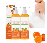 Persimmon Body Wash, Gently cleanses, refreshes and moisturizes, Suitable for daily care for all skin, Naturally odor purifying and deodorizing, suitable for both men and women (2PCS)