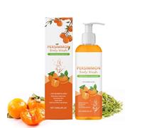 Persimmon Body Wash, Khaki Shower Gel Against Body Odour and Age Odour, Refreshing Shower Gel with Green Tea Extract for Men and Women, Deep Cleansing, Natural Soap Against Sweat Odour (1 Piece)