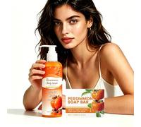 Persimmon Body Wash & Soap Set for Body Odour Deodorising Shower Gel for Old People Infused with Shea Butter & Green Tea Extract Gentle Moisturising Cleanser for Men Women & All Skin Types