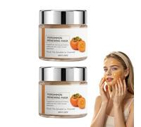 Persimmon Brightening Face Mask - Persimmon Extract Deep Pore Cleansing Clay Mask,Gentle Exfoliating Mask Oil Absorbing,Women Skin Care Hydrating & Soothing Facial Masks (2pcs)