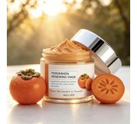 Persimmon Brightening Face Mask - Persimmon Extract Deep Pore Cleansing Clay Mask,Gentle Exfoliating Mask Oil Absorbing,Women Skin Care Hydrating & Soothing Facial Masks (1pcs)
