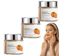 Persimmon Brightening Face Mask - Persimmon Extract Deep Pore Cleansing Clay Mask,Gentle Exfoliating Mask Oil Absorbing,Women Skin Care Hydrating & Soothing Facial Masks (3pcs)