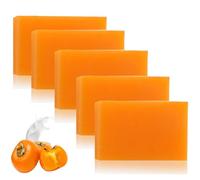 Persimmon Goat Milk Soap - Anti-Odor Persimmon Goats Milk Soaps, Persimmon Soaps Bar for Odor Removal, Deodorant Body Bar Soap for Old People Smell, Eliminating Body Odor Wash for Women & Men (5)