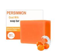 Persimmon Goat Milk Soap - Anti-Odor Persimmons Goats Milk Soaps - 100g Persimmon Soap for Old People Smell - Body Odor Eliminator for Women Men - Body Soaps for all Skin Types with Foaming Nets