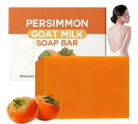Persimmon Goat Milk Soap Bar,Persimmon Deodorant Soaps Bar for Body Odour,Exfoliating Soap Bar,Deep Cleans Face,Hydrates, Soothes & Brightens Skin,Eliminates Odors,Gentle Use for All Skin Types