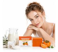 Persimmon Goat Milk Soap for Body Odour Persimmon Soap for Old People with Shea Butter and Green Tea Gentle Moisturising Soaps for Elderly Men and Women Daily Shower Cleanser for All Skin Types