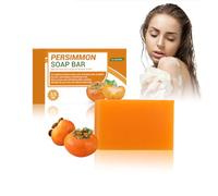 Persimmon & Green Tea Soap Bar -Natural Soap Bar -Old People Smell Reducing & Exfoliating Body Soaps -Deodorant Bath Soaps for Women,Men -Refreshining Skin Smell,Vegan Cruelty-free Handmade Soap 100 G