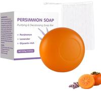 Persimmon Lavender Soap Bar for Old People, Purifying and Deodorizing Persimmon Soap with Foaming Net, Deep Cleansing Hand & Body Wash, Odour Removing & Gentle Daily Cleansing (Purple, 1pcs)
