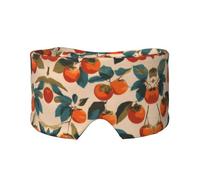 Persimmon Print Sleep Eye Mask with Earmuffs - Block Out Light Contoured Night Blindfold Eye Sleeping Mask with Ear Cover for Men Women Side Sleeper Night Gift