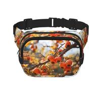 persimmon Printed multifunctional waist bag, unisex trendy messenger bag, travel sports storage bag