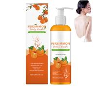 Persimmon Shower Gel 120ml, Gentle Odor Balancing Moisturizing Body Wash with Natural Persimmon Extract, Daily Mild Bath Gel for Women & Men All Skin Types (1pcs)