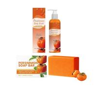 Persimmon Shower Gel & Soap Bar Set for Body Odour, Natural Deodorant Kit for Older People, Deep Cleansing & Refreshing Formula, Gentle on Skin, Daily Bath Set for Women and Men (1pc)