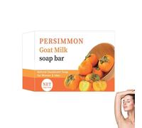 Persimmon Soap Anti Odor Persimmon Soap with Goats Milk, Deodorant Soaps Bars for Old People Smell, Face Soaps for Strong Odor Smell Remove, Deep Cleaning and Moisturizing, Brightens Skin (1PC)
