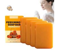 Persimmon Soap Bar for Body Odor and Old People Smell, Antibacterial Deodorizing Soap, Deeply Cleansing to Eliminate Smell, Moisturizing Face and Cleanser for All Skin Types (4PCS)