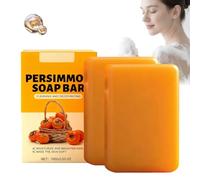 Persimmon Soap Bar for Body Odor and Old People Smell, Antibacterial Deodorizing Soap, Deeply Cleansing to Eliminate Smell, Moisturizing Face and Cleanser for All Skin Types (2PCS)