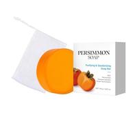 Persimmon Soap Bar for Body Odor, Natural Persimmon Soap with Persimmon and Green Tea Extract, Body Wash Bar for Men and Women, 100g (Round, One Size)